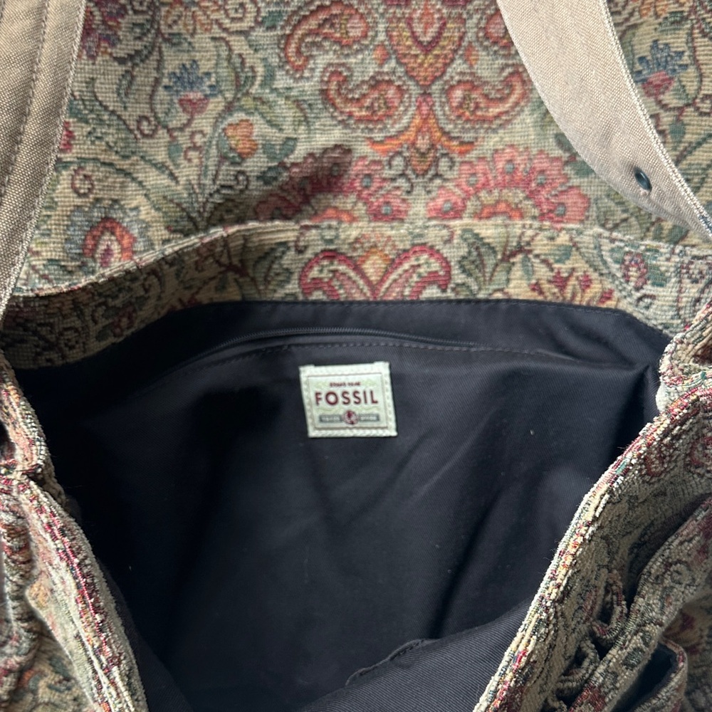 Vintage Fossil Paisley Tapestry Messenger Bag - Picture 6 of 9